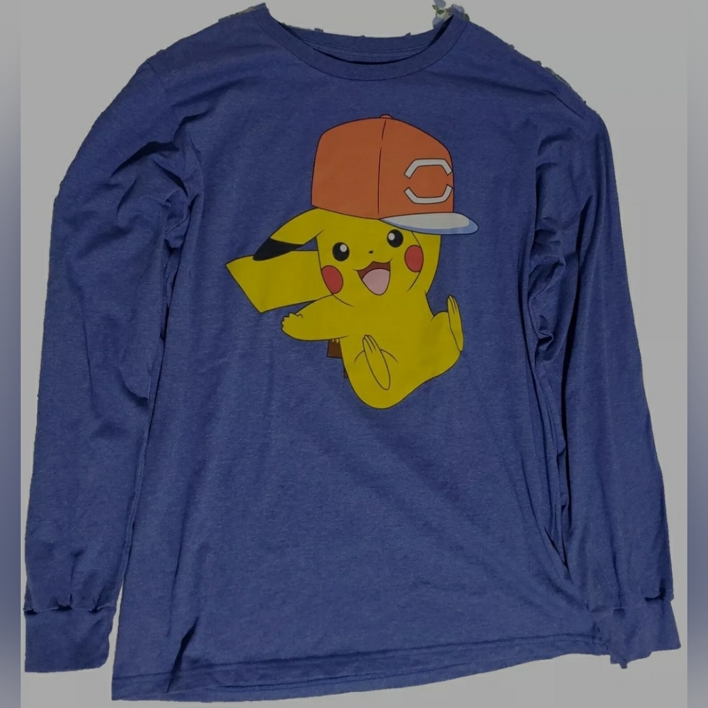 MF Presents Pikachu Blue Long Sleeve Shirt Size XL NWOT - Picture 1 of 3